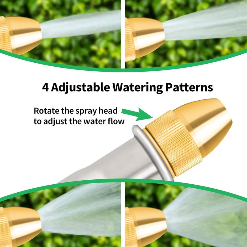 AUTOMAN Garden Hose Nozzle Sprayer - High Pressure 100% Metal Water Spray Nozzle With 4 Patterns - Heavy Duty for Watering Plants, Lawns, Washing Cars & Pets - Image 3